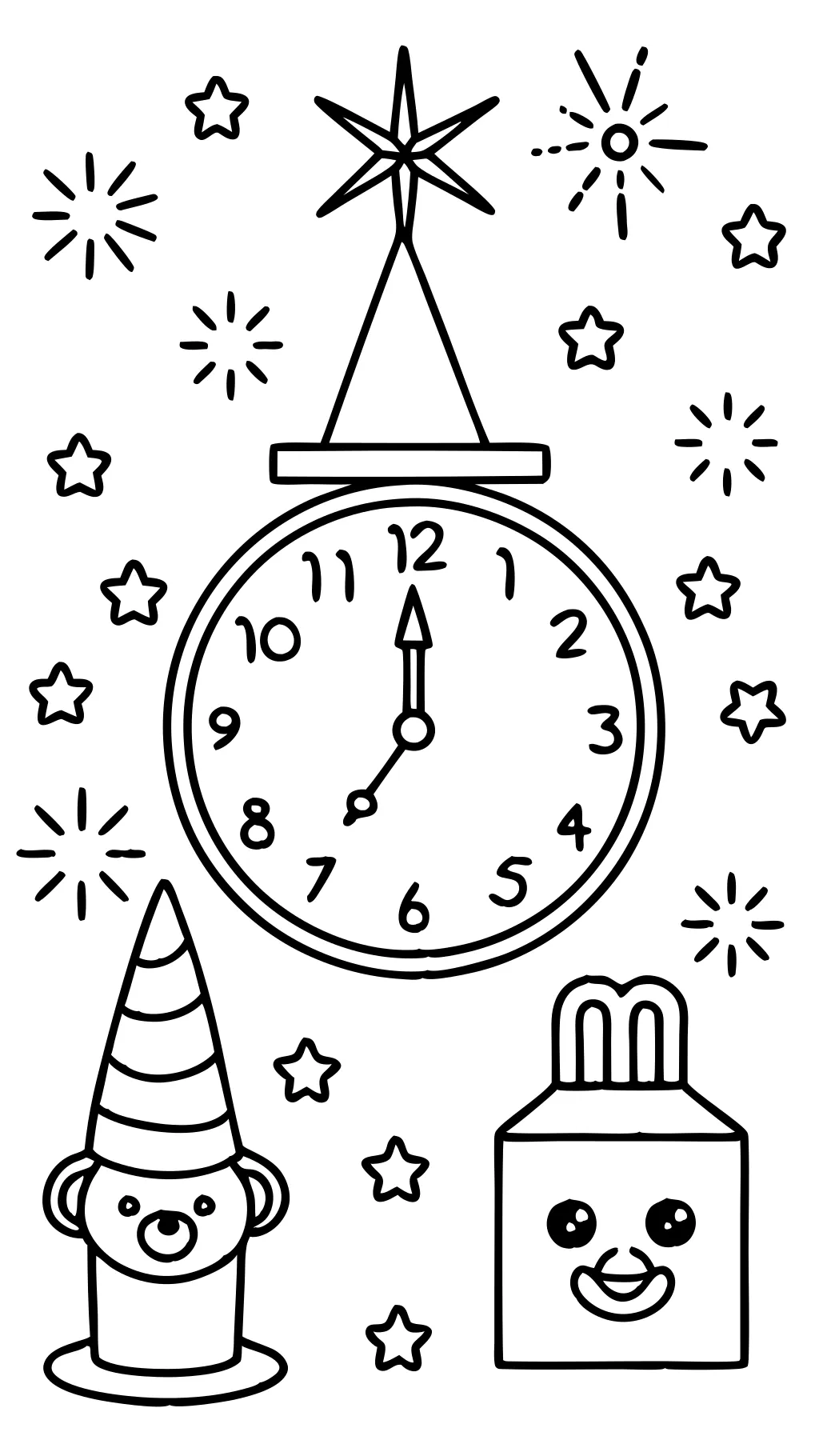 new years free coloring pages